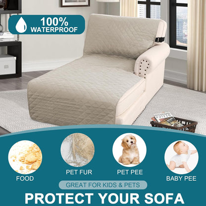 Turquoize 100% Waterproof Sofa Covers Couch Cover Sofa Cover for Dogs Couch Protector Triple Non-Slip Sofa Slipcover for 3 Cushion Couch Furniture Protector for Pets, Kids,Dog (Sofa 70", Ivory)