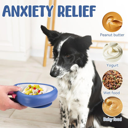 Freeze Dog Lick Bowl, Animire Non-Slip Slow Feeder Lick Mat for Dogs, Silicone Dog Enrichment Bowl for Distraction Anxiety Relief Boredom, BPA Free, Dishwasher Safe(Rose,S)