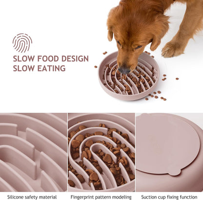 Coomazy Large Silicone Slow Feeder Dog Bowls, Interactive Puzzle Toy for Pets Food Training, Keeps Dogs Busy, Prevents Puppy Overeating (Dark Green, Large: 3.2Cup)