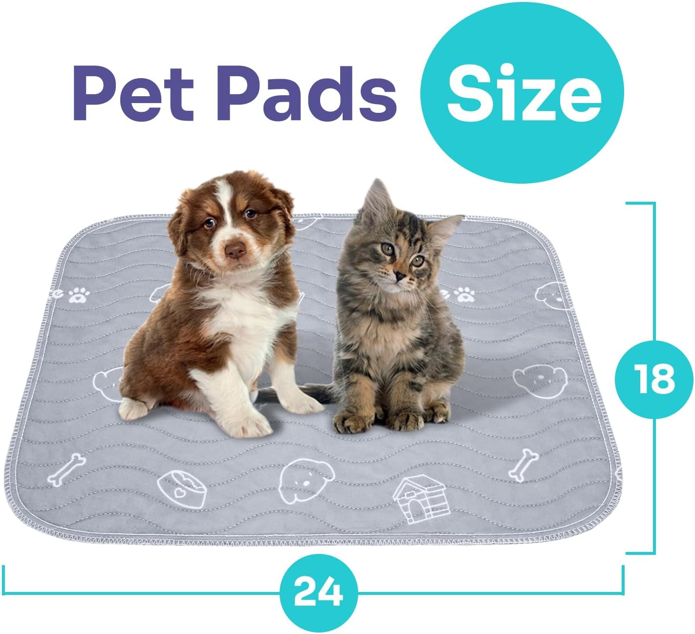 Conkote Reusable Pee Pads for Dogs Extra Large 60" x 48" Puppy Playpen Mat, Washable Pee Pads Heavy Absorbency Waterproof Dog Training Pads Non-Slip for Housebreaking, Whelping, Potty, Crate