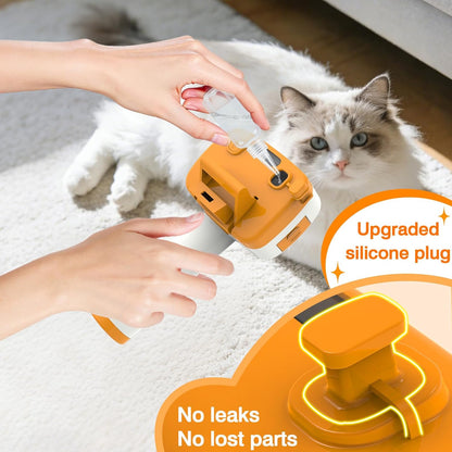 Pet Steam Brush for Dogs & Cats,5-in-1 Self-Cleaning Dog Steam Brush with 3 Swap-in Heads (Grooming, Dematting, Deshedding),Cat Spray Hair Removal Comb,Includes Pet Essence & Storage Bag