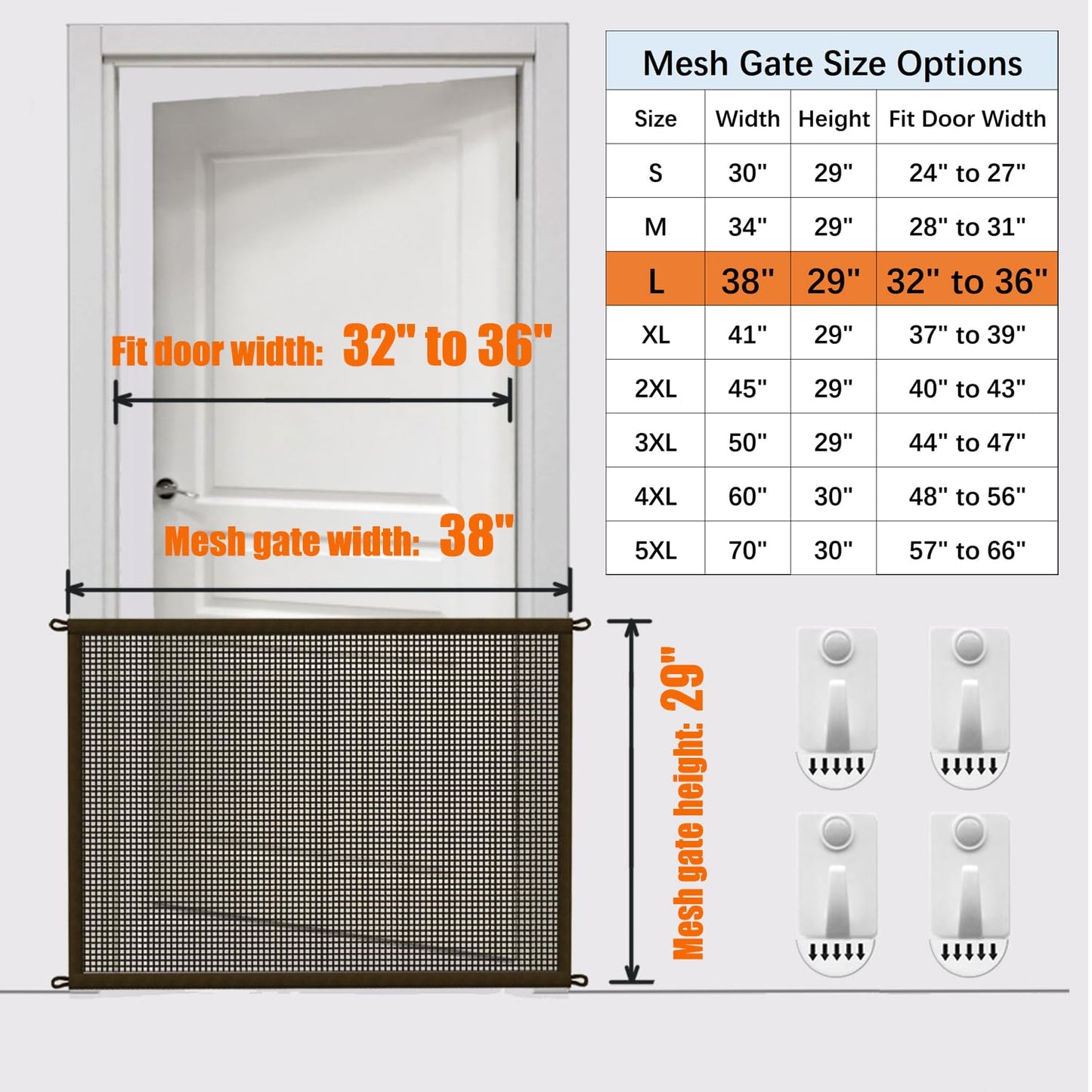 Cupount Baby Gate for Stairs - Dog Gate Indoor Mesh Pet Gates for Doorways (Black, 30" H x 41" W)