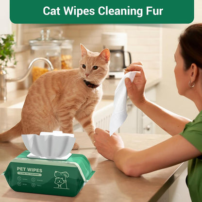 32 PCS Unscented Extra Thick Pet Bathing Wipes for Dogs & Cats, Dog Wipes Washing Gloves, Cleaning & Deodorizing Grooming Gloves for Daily Care and Traveling with EDI Water, Glycerin, Aloe Extract