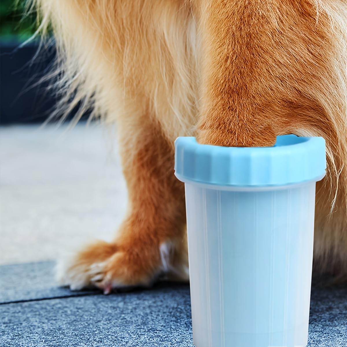 Portable Pet Paw Cleaner Cup for Dogs & Cats, No-Wipe Automatic Paw Washing Cup, Paw Cleaning Tool for Puppies & Kittens, 4.33" x 3.54" (Blue)