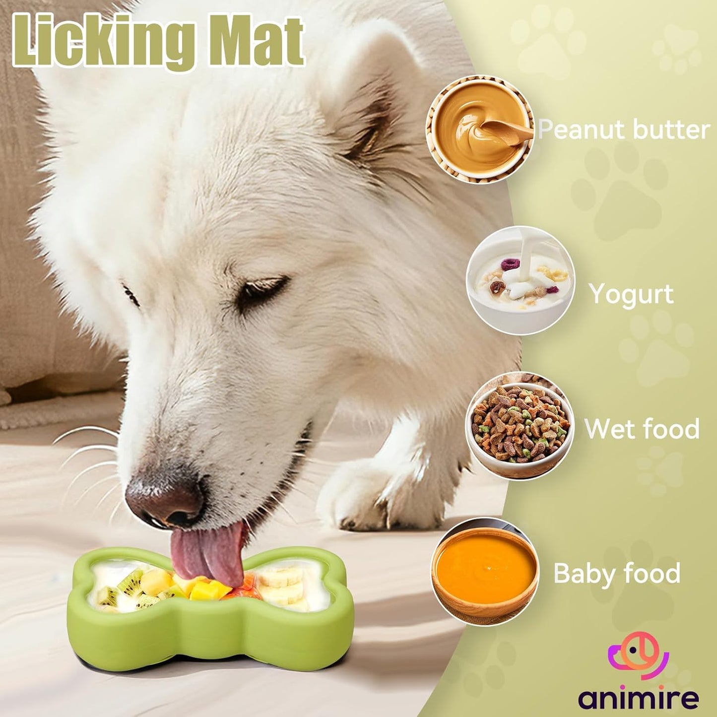 Freeze Dog Lick Bowl, Animire Non-Slip Slow Feeder Lick Mat for Dogs, Silicone Dog Enrichment Bowl for Distraction Anxiety Relief Boredom, BPA Free, Dishwasher Safe(Rose,S)
