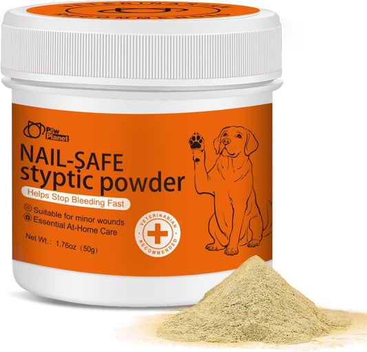 PAW PLANET Styptic Powder for Dogs & Cats -1.76oz Fast Acting Blood Stop Powder for Nail Clipping, Minor Cuts & Wing Clipping,Essential First Aid for Dark Nails (2-Pack)