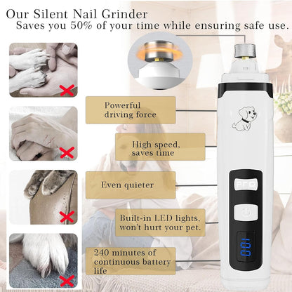 OUTMX 2026 Upgrade Dog Nail Clippers, Groom Silent Pro Nail Grinder Set, Dog and Cat Nail Clipper, Dog Nail Trimmers for Small and Medium-Sized Pets of Different Sizes