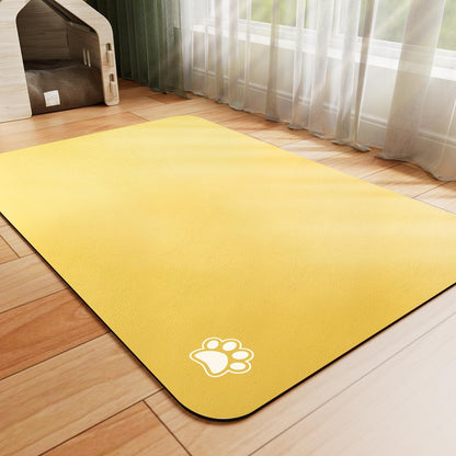 HotLive Dog Food Mat - Absorbent Cat Mat for Food and Water, No Stains Pet Feeding Bowl Mat, Easy to Clean Pet Placemats, Quick Dry Dog Water Dispenser Mat for Messy Drinkers | Paw Dark Grey 12"x 19"