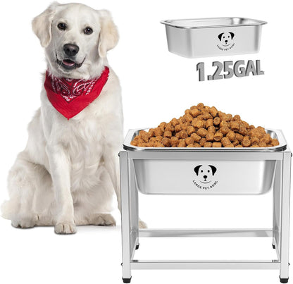 Stainless Steel Dog Bowls for Large Dogs, High Capacity Metal Dog Food Bowls, Food and Water Bowl for Larges, X-Large, and Big Dogs 1.25 Gallons