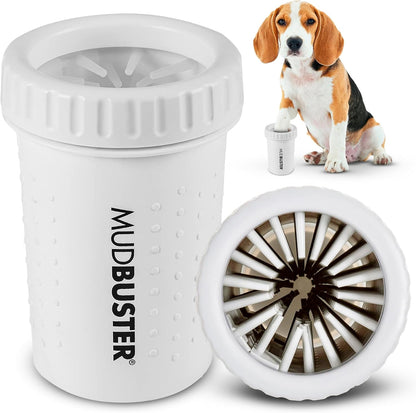 Dexas MudBuster Medium Dog Paw Cleaner in Fuchsia - Fits 1.5"-2.5" Wide Paws, Portable Paw Washer for Muddy Paws, Dog Paw Cleaning Cup with Gentle Silicone Bristles, Quick Clean Pet Paw Washer