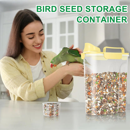 TBMax Dog Food Storage Container 5-7 lbs, Airtight Cat Food Container with Larger Spout & Measuring Cup, Portable Pet Food Storage Dispenser for Small Animal Kibble Storage, Bird Seed Container