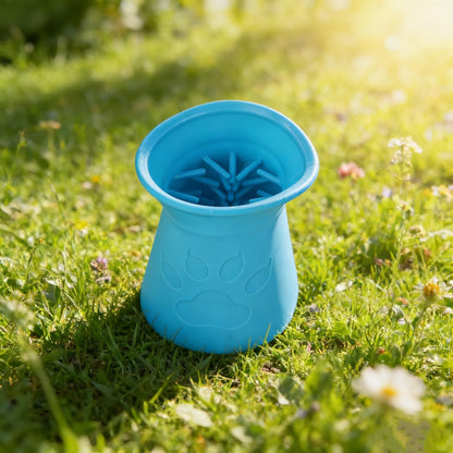 1Pc Silicone Pet Bristle Grooming Tool - Portable Blue Pet Foot Washer Cup for Muddy Paws, Soft Paw Cleaner for Dogs & Cats, Easy to Clean