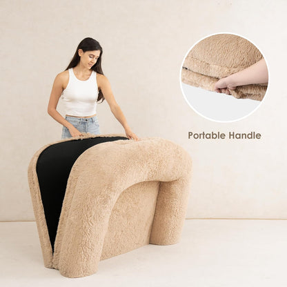 EHEYCIGA Foldable XXL Dog Bed for Large Sized Dog, 54"x38"x7.5" Faux Fur Fluffy Pet Couch Bed, Orthopedic Calming Memory Foam Big Pet Bed, Washable Pet Sofa Bed with Non-Slip Bottom, Dark Grey