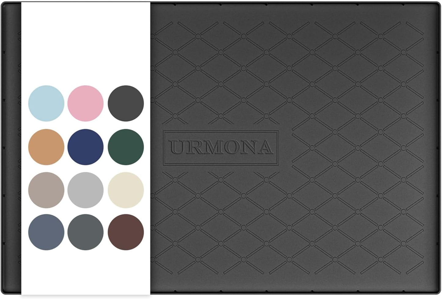 URMONA Under Sink Mat for Kitchen Waterproof, 34" x 22" Silicone Under Sink Mat for Shelf Liner Organizer, Cabinet Sink Protector Under Sink Liner for Bottom Kitchen, Bathroom(Light Grey)