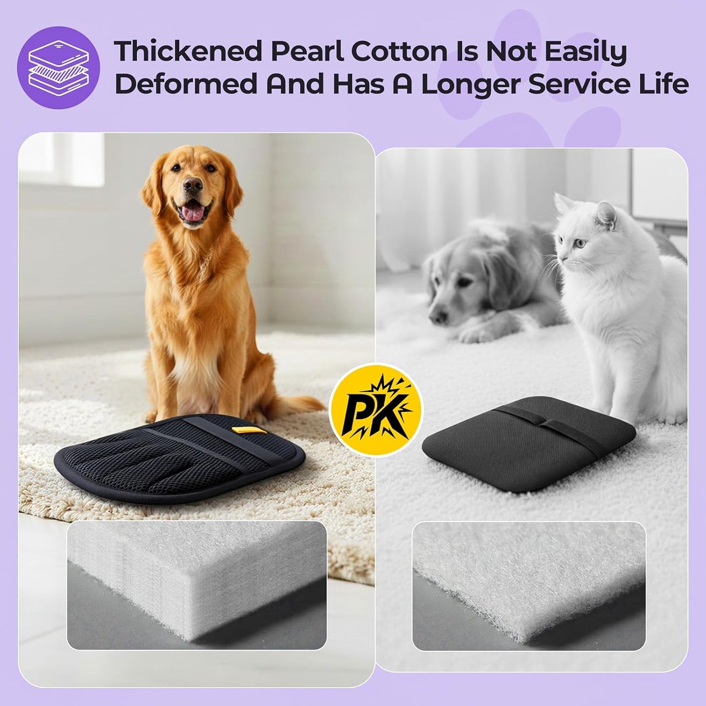 Pet Hair Removal Glove for Dogs and Cats, Five-Finger Magic Brush for Laundry, Couch, Carpet, Clothes, Car Seat