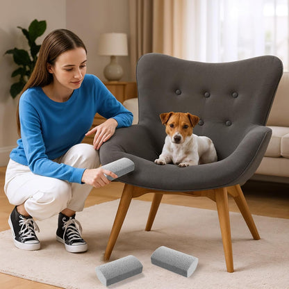 InnoHHustle 2 Pcs Pet Hair Block, Pet Hair Remover Grey Pumice Stone for Dog Cat Fur Removal Cleaning Dog Cat Fur Remover Stone Pets Rocks for Sofa Car Interior Bedding Carpet Couch Furniture