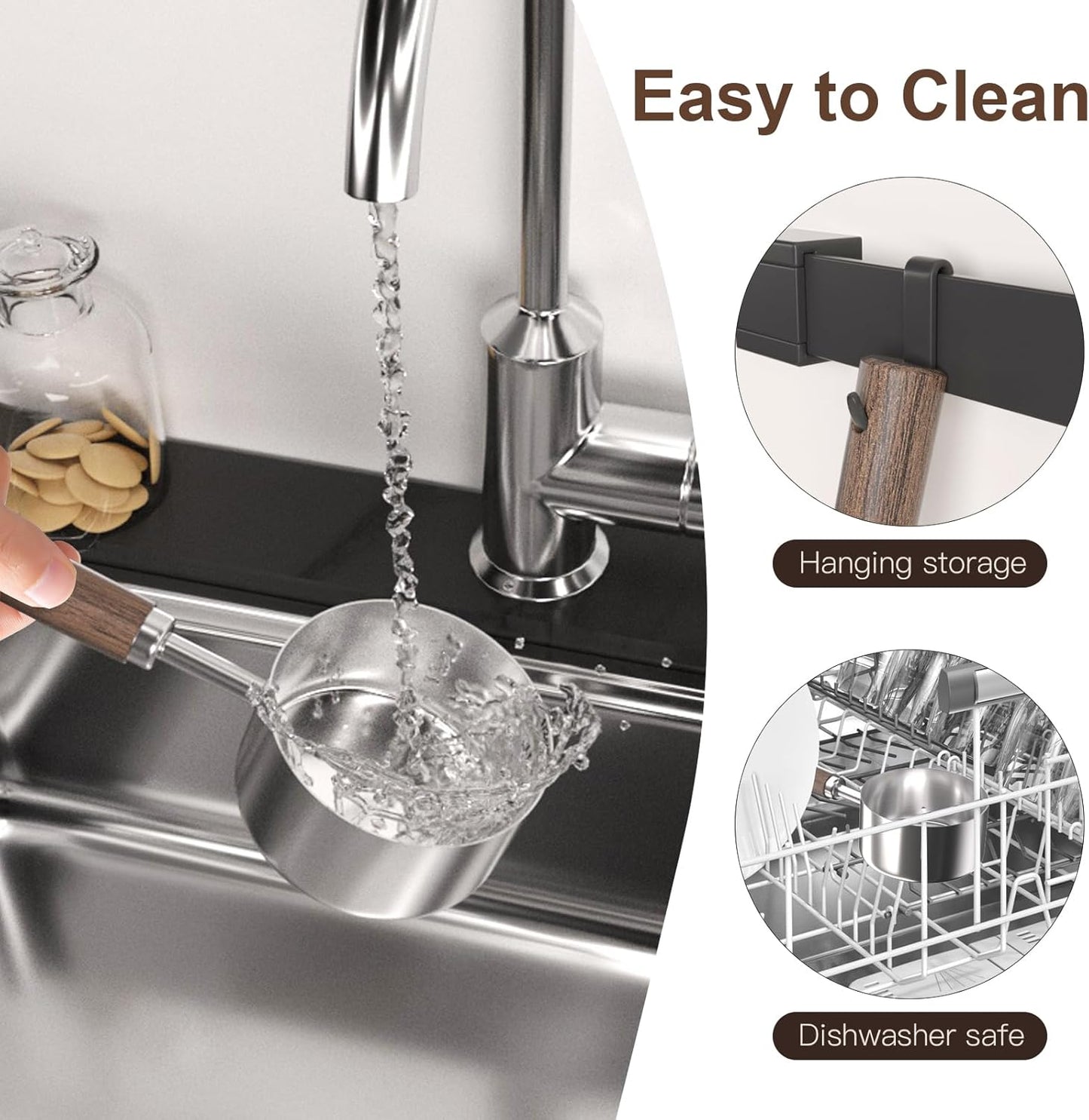 Dog-Cat Food-Scoop Measuring-Cup - 304 stainless steel material.1-Cup capacity. Precision scale measurements