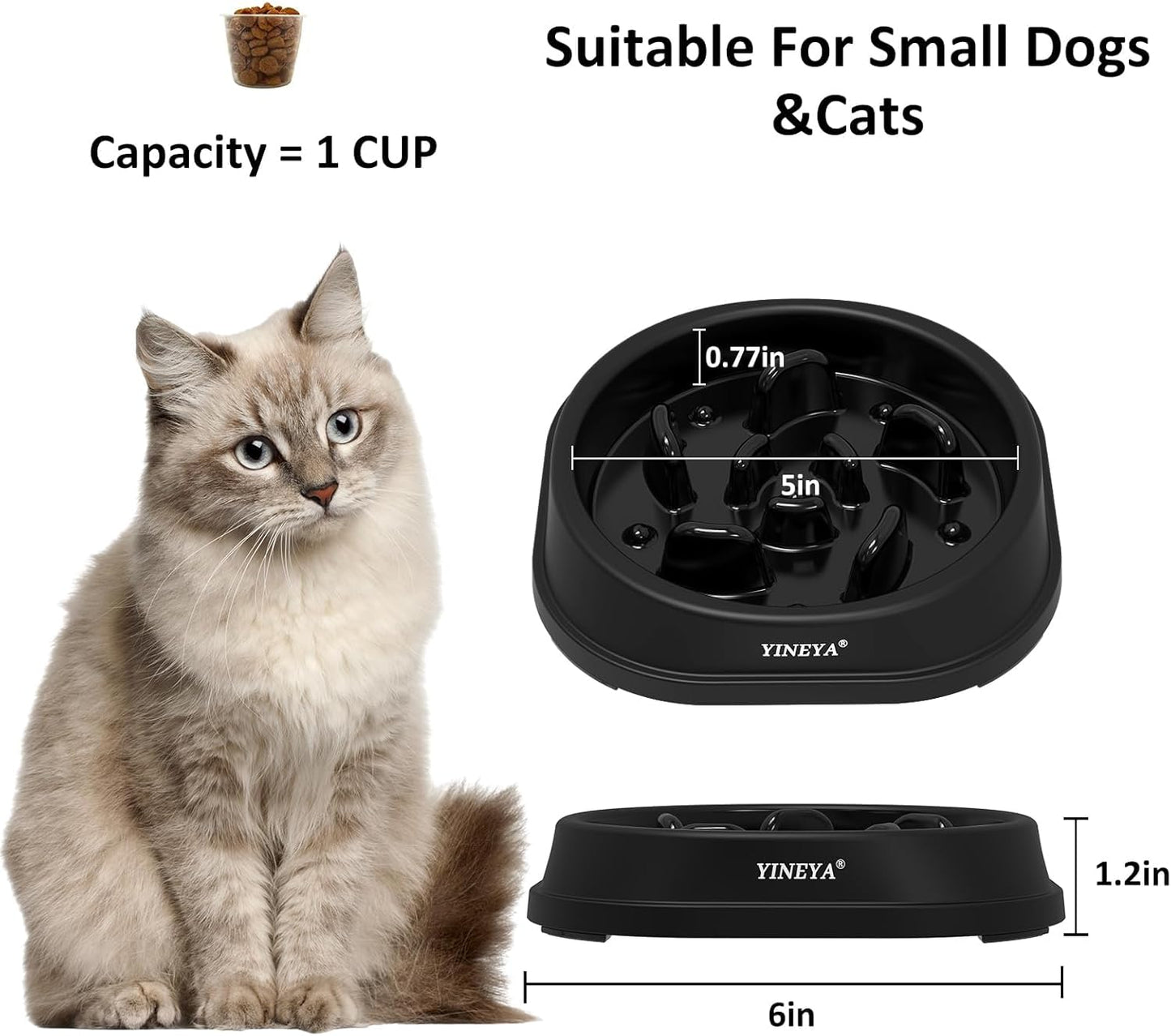 YINEYA Slow Feeder Dog Bowls, Pet Supplies that Slow Down Eating, Pet Food Bowls, Maze Dog Puzzle Feeder for Medium Breed