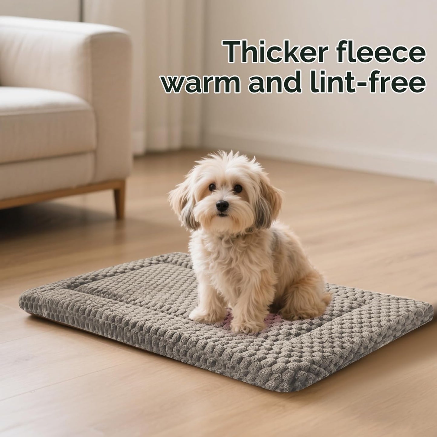 Dog Bed Mat – Soft & Comfortable Dog Kennel Pad for Crate – Durable Crate Bed & Mat for Dogs & Cats – Ideal for Crate, Kennel, and Home Use