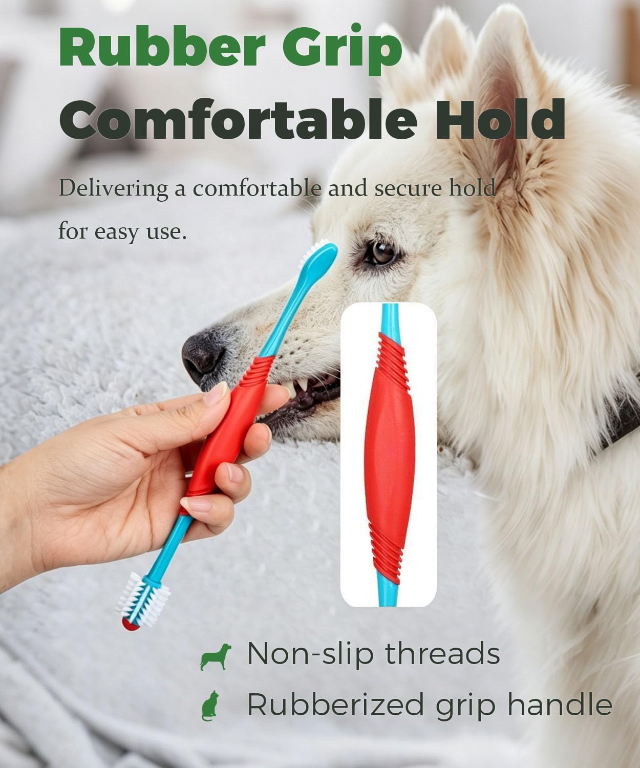10 Pieces Pet Toothbrush Set for Medium Large Dogs, Extra Long Double-Ended Dog Toothbrush with 360° Brush, Soft Bristle Dental Care Kit with Finger Brushes, Pet Teeth Cleaning Supplies (Multicolor)