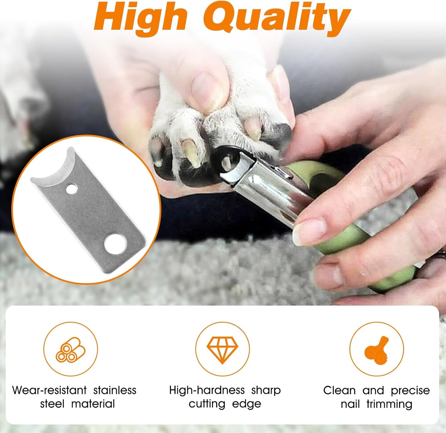 Pet Nail Trimmer Blades for Resco Guillotine Nail Trimmers Dog Nail Clipper Replacement Blades -6 Pack