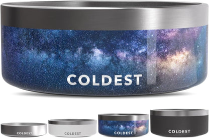 Coldest Dog Bowl - Anti Rust Metal, Non Slip, 3 Layers Insulated Stainless Steel Dog Bowls - Spill Proof & Heavy Duty - Water Bowl for Dogs, Cats & Pets, Dish Washer Safe (21 oz, Stealth Black)