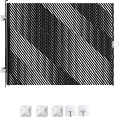 Dog Fences Indoor, Dog Gate Indoor Expandable and Durable for Doorway, Stairs, Hallways, Dogs Play Pen, Freestanding Dogs Fence with 5 Hooks, 49.21inch Length, 15.75inch Wide, Black