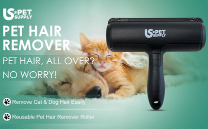Pet Hair Remover Roller -Reusable, Self Cleaning Lint Roller for Pet Hair Removal on Furniture, Carpets, Clothes & Car Seats-Dog & Cat Hair Remover No Sticky Tapes (White)