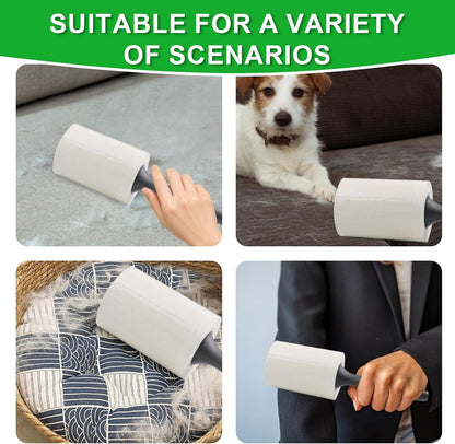 Lint Roller for Pet Hair 500 Sheets Extra Sticky Pet Hair Remover for Clothes Furniture Carpet Cleaner Cars Dogs Travel-Friendly Grip Handle Blue