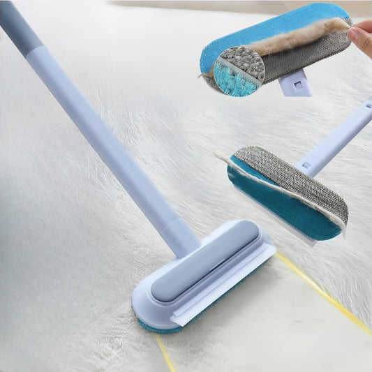 Pet Hair Removal Tool 2026 Upgrade 4 in 1 Pet Hair Remover Broom for Couch Furniture Washable Reusable Lint Roller Multifunctional Dog Cat Fur Remover Tool Cleaning Brush (Blue)