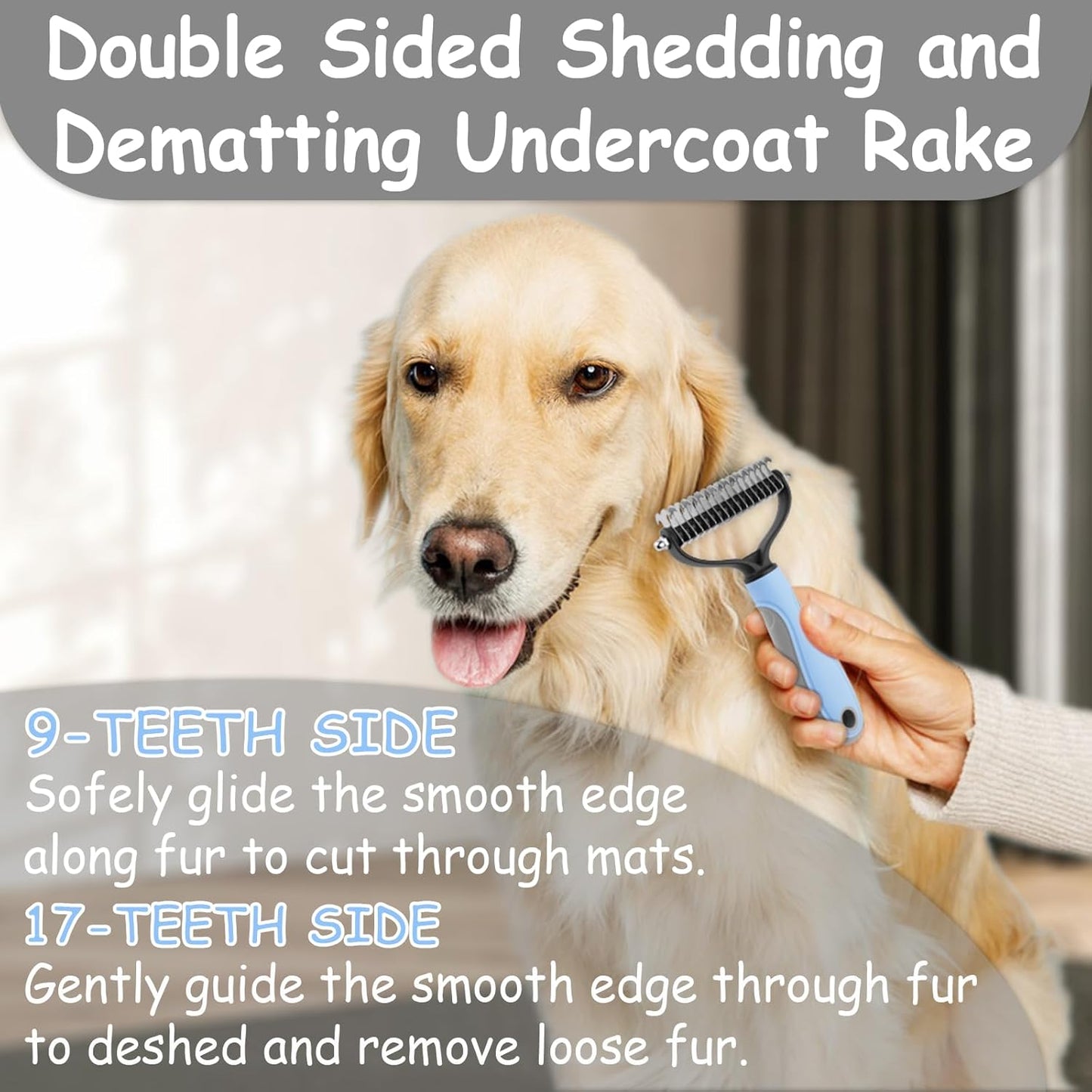 GUBCUB Pets Grooming Comb Kit for Small Dogs Puppies For Tear Stain Remover, 2-in-1 with Round Teeth to Remove Knots Crust Mucus