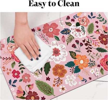 Dog Food Mats for Floors, Absorbent Dog Bowl Mat for Food and Water Dispenser, Quick Dry Cat Food Mat Pet Supplies