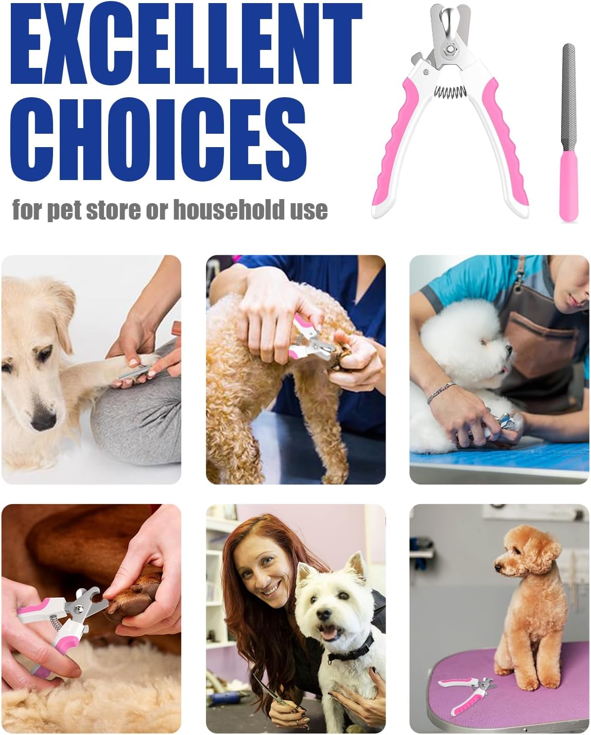 WePet Dog Nail Clippers U10.1, Dog Nail Trimmer Large Breed with Quick Sensor, Razor Sharp Blade Professional Pet Nail Clipper with Safety Guard and Nail File, Pale Turquoise