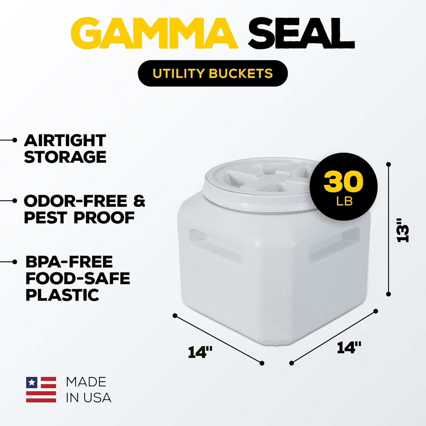 Gamma2 Vittles Vault Pet Food Storage Containers - Sealed Dog and Cat Food Storage Container, Fits up to 25lbs, Made in the USA - [12"L x 13.75"H]