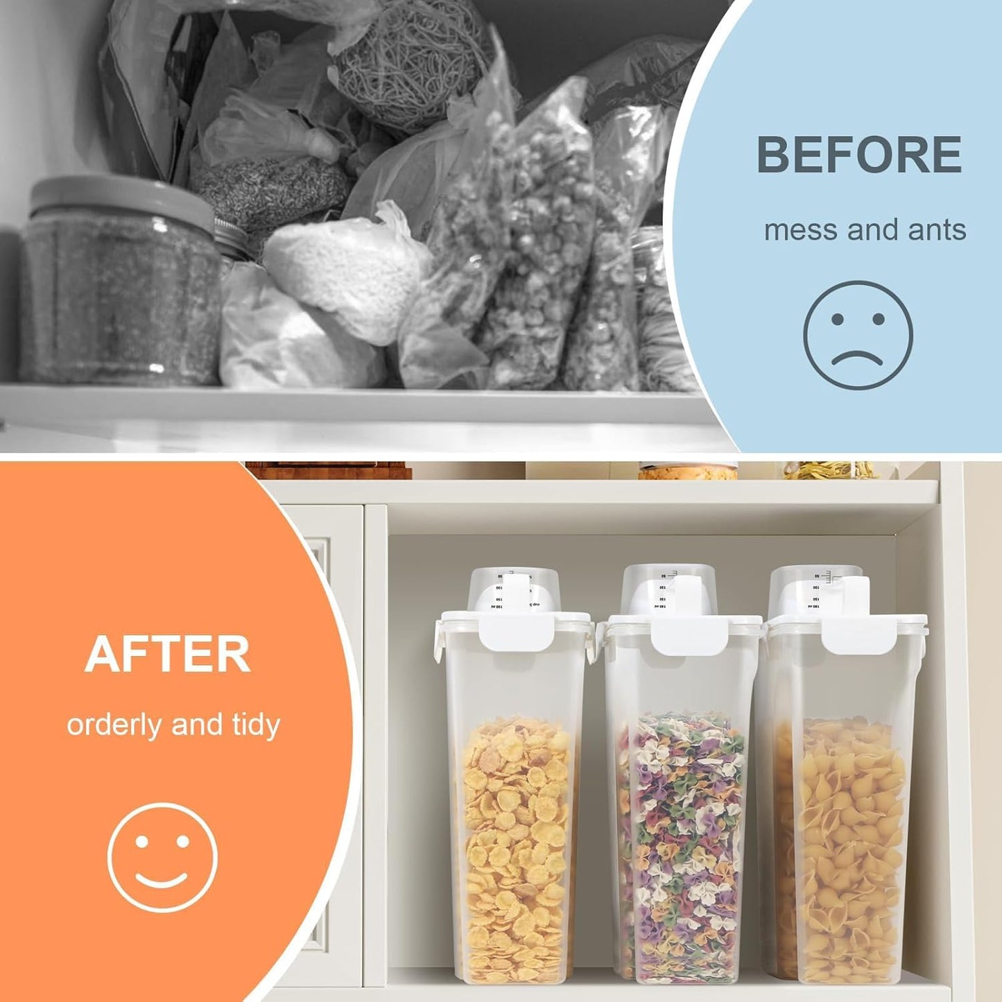 Dog Cat Food Storage Container, Pet Food Container Airtight with Large Spout & Cup, BPA-Free Plastic Food Dispenser for Pet Food, Bird Seed, Rice, Flour - Pink 2.5-5lb (1 pack)
