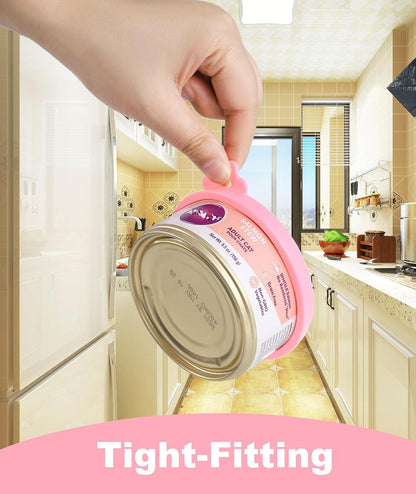 COMTIM Cat Food Can Covers Lids for 5.5 oz Cans, 2 Pack Silicone Cat Food Can Lids for 5.5 oz 5.3 oz Cans...Pet Food Can Covers Reusable Can Toppers Savers for Wet Food