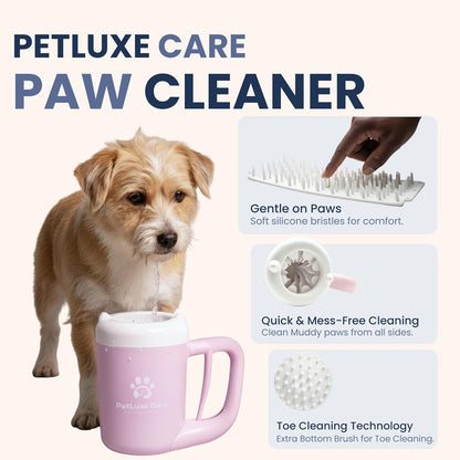 Dog Paw Washer Kit - Includes Paw Cleaner Cup, Towel, Pet Bath Brush & Moisturizing Balm - Dog Foot Washer for Muddy Paws, ideal for Small & Medium Dogs (Blue, Small)