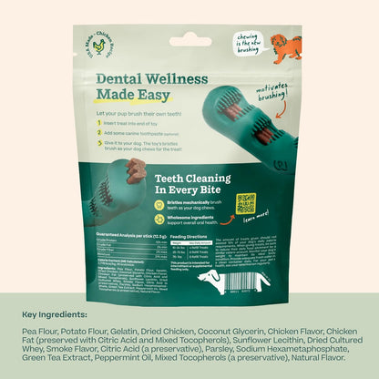 WOOF - Bite n' Brush Refills Treats for the Dog Toothbrush Toy - Scrub Plaque and Tartar from Your Dog's Teeth and Mouth - Dog Dental Sticks - 36 Refills - Beef - 2 Pack