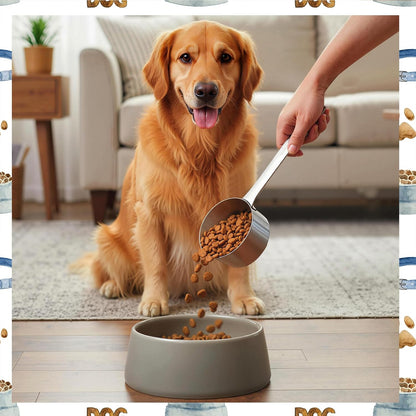 1 Cup Dog Food Scoop,Scoop for Dog Foods with 7.8'' Long Handle,Stainless Steel Dog Food Measuring Cups for Pet Foods,Easy to Clean (1CUP)