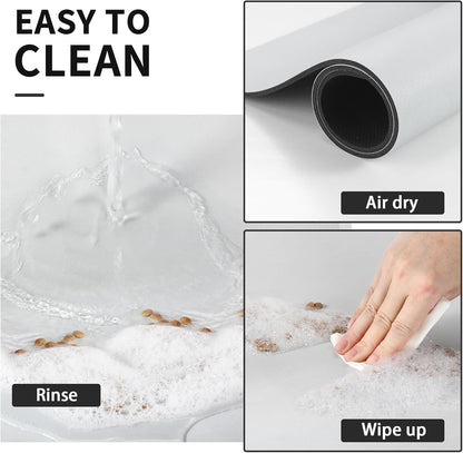 HotLive Dog Food Mat - Absorbent Cat Mat for Food and Water, No Stains Pet Feeding Bowl Mat, Easy to Clean Pet Placemats, Quick Dry Dog Water Dispenser Mat for Messy Drinkers | Paw Dark Grey 12"x 19"