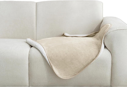 gogobunny Waterproof Blanket for Bed Couch Sofa, Liquid Pee and Fur Proof Pet Blanket for Dog Puppy Cat, Reversible Sherpa Fleece Throw Blanket Furniture Cover Protector (Grey, 50x60 inches)