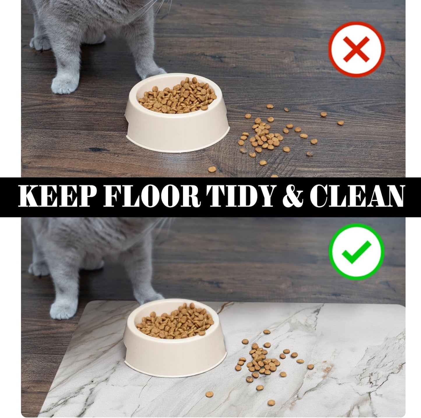 Dog Food Mats for Floors Absorbent, Pet Cat Food Mat - Quick Dry Dog Bowl Mats for Food and Water, Eco-Friendly Pet Supplies