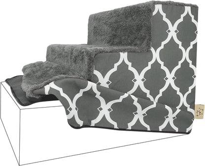 Best Pet Supplies Foam Pet Steps Cover for Small Dogs and Cats, Portable Ramp Stairs for Couch, Sofa, and High Bed Climbing (Cover Only) - Ash Gray Linen, 3-Step (Cover Only)