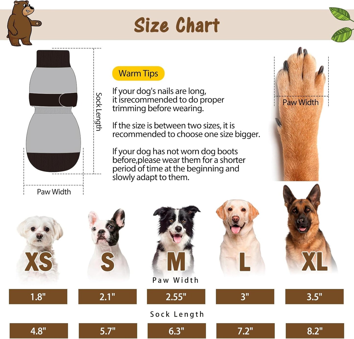 SCENEREAL 6Pcs Anti Slip Dog Socks to Prevent Licking Paws for Hot/Cold Pavement, Dog Grippy Socks for Hardwood Floors, Dog Shoes for Boots & Paw Protectors for Puppy Small Medium Large Senior Dogs
