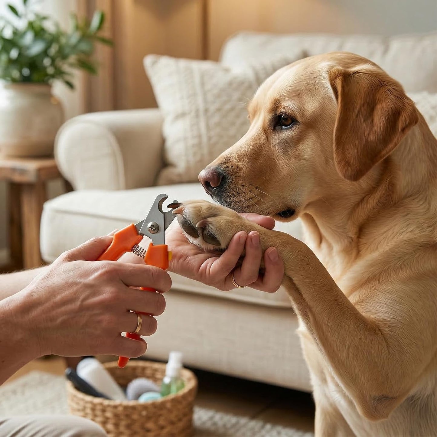Dog Nail Clipper, Stainless Steel Pet Nail Clippers, Orange Dog Clippers for Nails, Large Professional Nails Clipper for Cats and Dogs