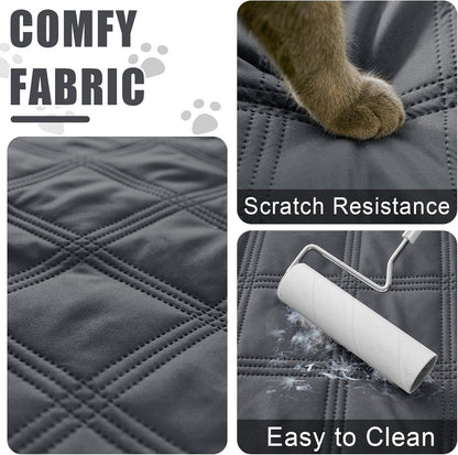 Smiry Waterproof Dog Bed Cover Blanket 30x70, Soft Reversible Pet Blanket, Washable Leakproof Cats Dogs Couch Cover for Sofa, Couch, Furniture, Grey/Dark Grey