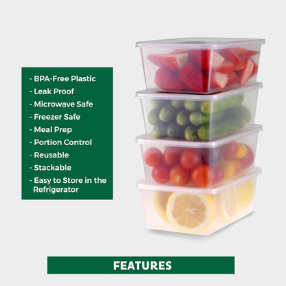 Freshware Food Storage Containers [50 Set] 25 oz Plastic Deli Containers with Lids, Slime, Soup, Meal Prep Containers, BPA Free, Stackable, Leakproof, Microwave, Dishwasher and Freezer Safe
