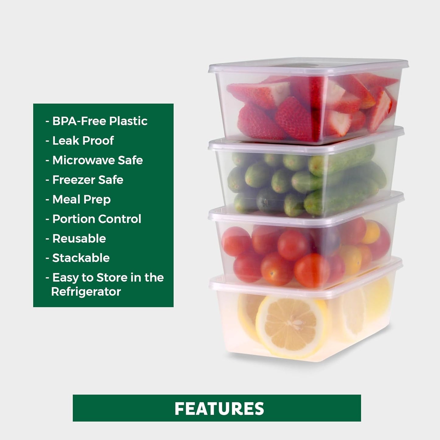 Freshware Food Storage Containers [36 Set] 16 oz Plastic Deli Containers with Lids, Slime, Soup, Meal Prep Containers | BPA Free | Stackable | Leakproof | Microwave/Dishwasher/Freezer Safe