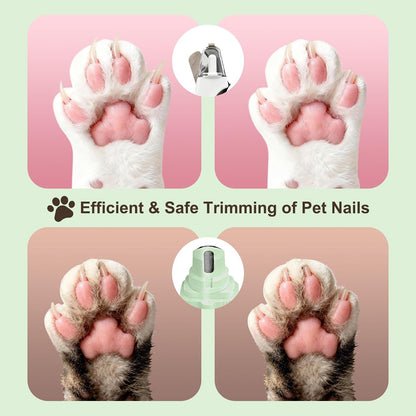 2-in-1 Dog Nail Grinder & Cat Nail Clippers Trimmers for Large Medium Small Dogs Cats Claw Trimmer Quick Sensor with 2 LED Lights Safety Guard USB Rechargeable Dogs Nail Trimmer (White)
