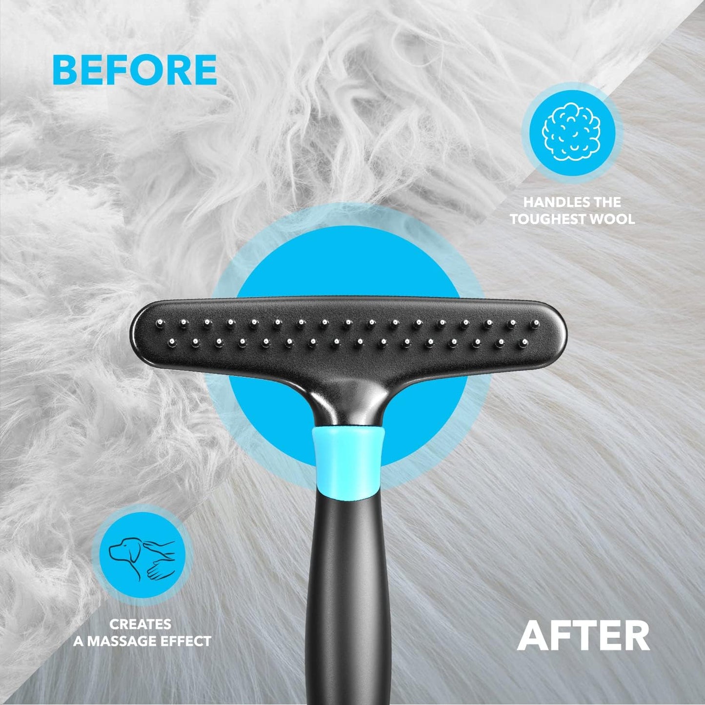 DOGI Deshedding Brush Comb - Undercoat Rake for Dogs, Cats, Short, Long Hair Coats - Double Row Stainless Steel Pins - Reduce Shedding by 90% (Green)